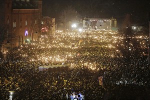 Uppemot 40 000 samlades i Köpenhamn för att hedra terrorns offer. Foto: Asger Ladefoged, Scanpix/TT