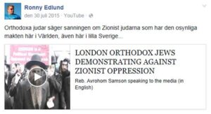 SD-politikern Ronny Edlunds Facebooksida.